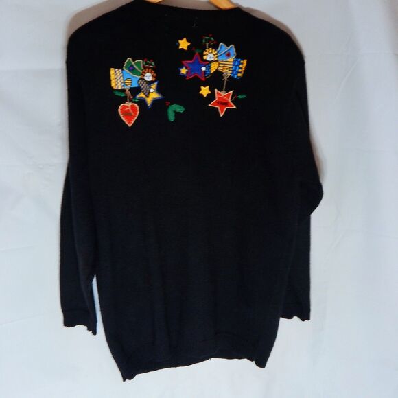 The Quacker Factory Angel Blessings Holiday Christmas Cardigan Sweater Size M - Picture 4 of 7